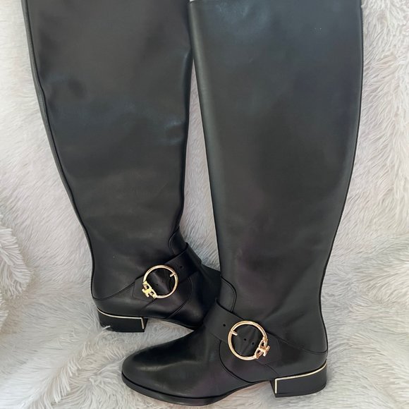 🎉HPx4🎉 Tory Burch Sofia Black Riding Boots - Picture 1 of 12